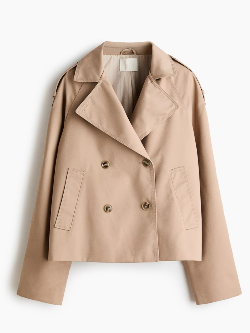 H&M NWT Short Trench Coat Beige